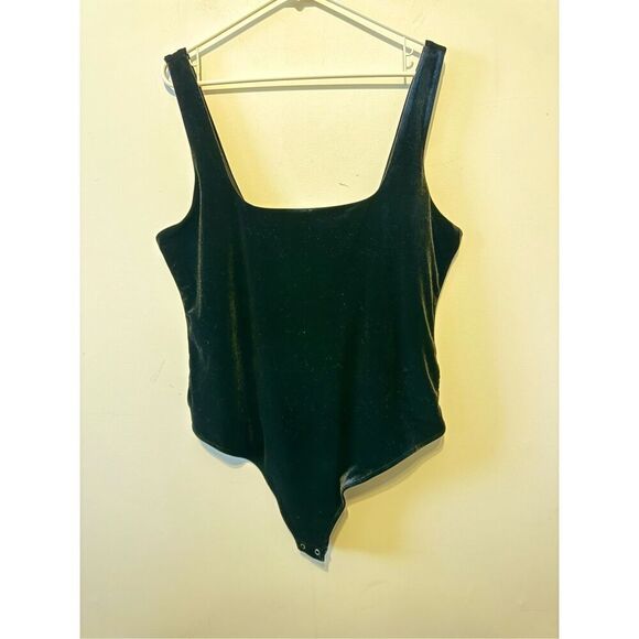 Good American Black Velvet Cheeky Bodysuit Square Neck Size 6=3X or 22-24 NWT - Picture 5 of 13